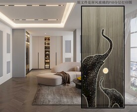 高清分层屏风玻璃打印图