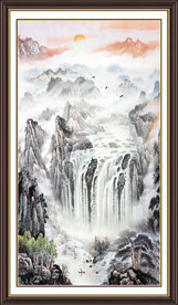 竖幅山水画