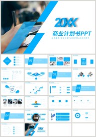 蓝色商务融资商业计划书PPT