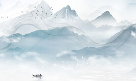 水墨山水电视背景墙