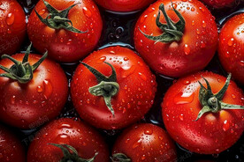 带着露珠的小西红柿