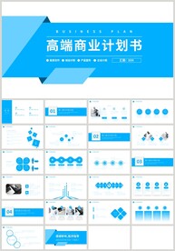 蓝色通用高端商业计划书PPT