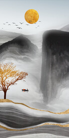 新中式水墨山水装饰画