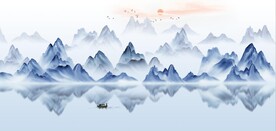 新中式抽象水墨山水风景背景墙