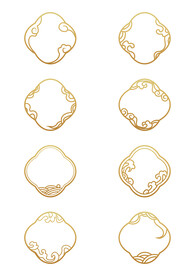 国潮中式电商边框矢量元素