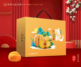 桃子礼盒 蟠桃包装