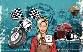 涂鸦潮流咖啡装饰画