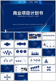 蓝色商务商业项目计划书PPT