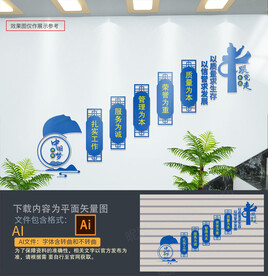 企业质量楼梯文化墙