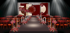 红色新中式婚礼效果图
