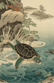 国画海龟