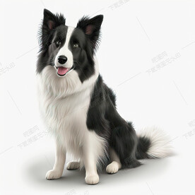 卡通边境牧羊犬