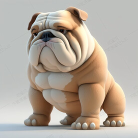 卡通法国斗牛犬