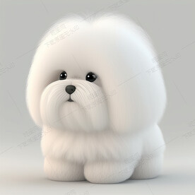 毛茸茸的马尔济斯犬