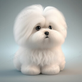 毛茸茸的马尔济斯犬