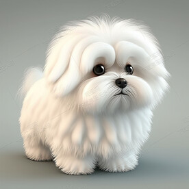 毛茸茸的马尔济斯犬