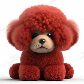 可爱的红贵宾犬