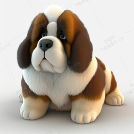 可爱的圣伯纳犬