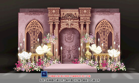 粉色婚礼迎宾区