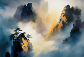 当代油画 黄山云海