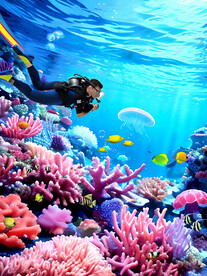 梦幻海底背景墙