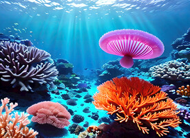 梦幻海底背景墙