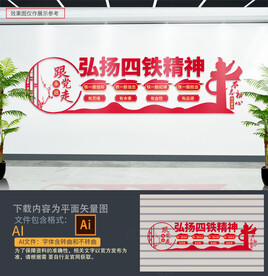 四铁精神文化墙