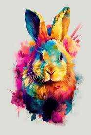 炫彩水墨兔子