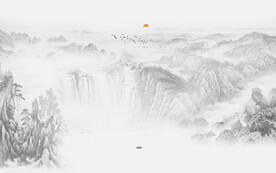 意境水墨山水画