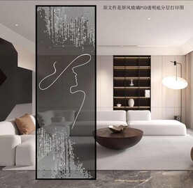 高清分层透明底屏风玻璃打印图