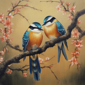 树上的鸟儿成双对