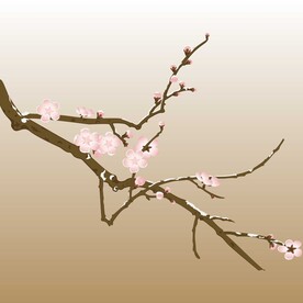 矢量图雪景图梅花背景图