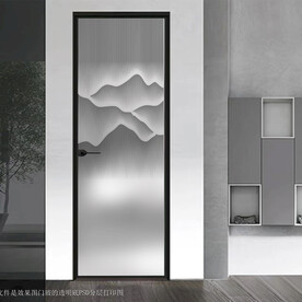 高清分层透明底平开门打印图