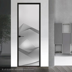 高清分层透明底平开门打印图