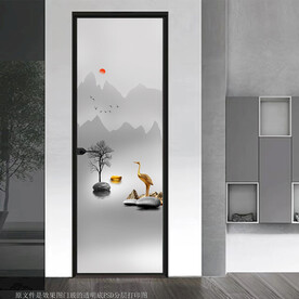 高清分层透明底平开门打印图