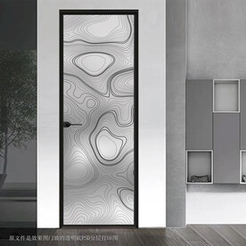 高清分层透明底平开门打印图