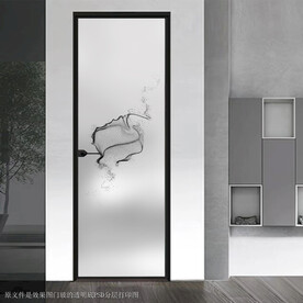 高清分层透明底平开门打印图