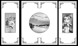 高清分层透明底推拉门打印图