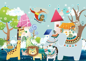 卡通儿童背景墙