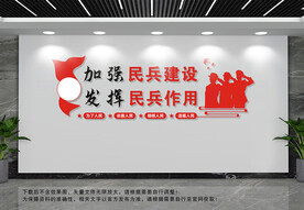 加强民兵建设文化墙