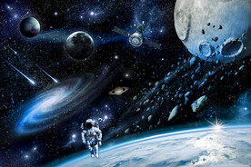 外太空宇宙星球陨石黑洞银河背景