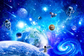 银河宇航员太空星球宇宙星空背景