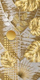 金色轻奢叶子玄关