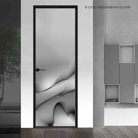 高清分层透明底平开门打印图