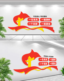 不忘初心党建文化墙