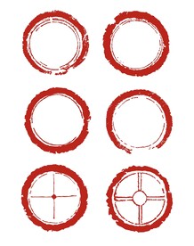 矢量中国风印章边框中式标题框