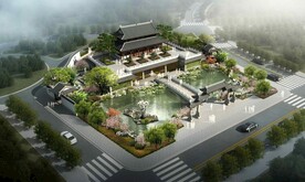 园林古建荷花塘