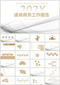 金色曲线通用商务工作报告PPT