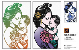 母亲节手绘插画