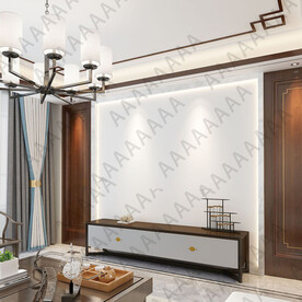 新中式电视背景墙